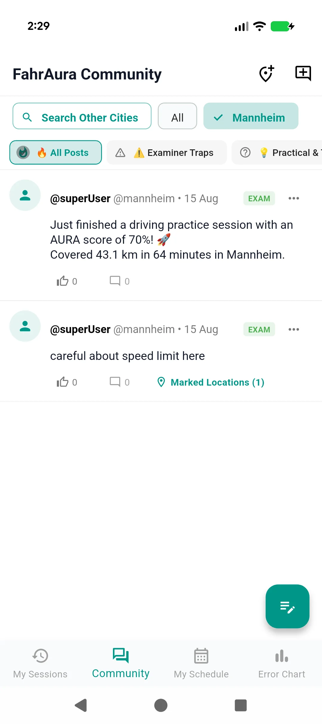FahrAura Community Prüfungsfallen